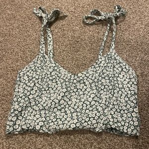 Abercrombie Floral Tie-Strap Crop Tank